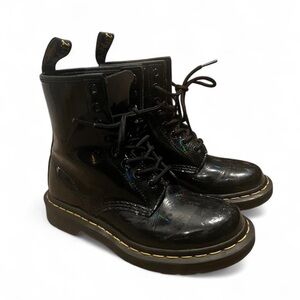 Dr. Martens Black Rainbow Patent Leather Boots Size 5
